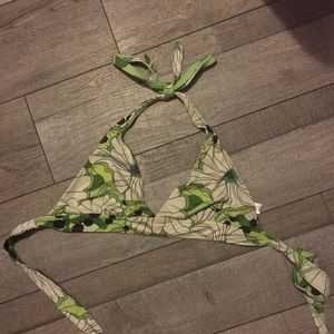 Green Tie-Up Bathing Suit Top